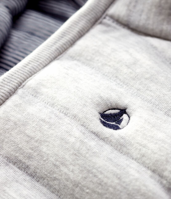 Baby-Weste aus gestepptem Doppeljersey grau BELUGA CHINE